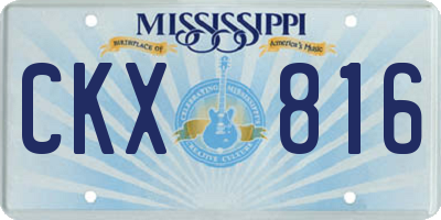MS license plate CKX816