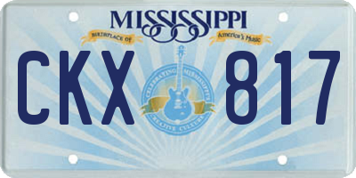 MS license plate CKX817
