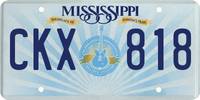 MS license plate CKX818