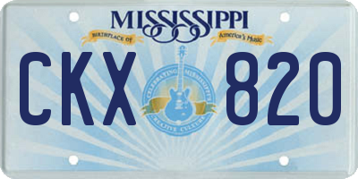 MS license plate CKX820