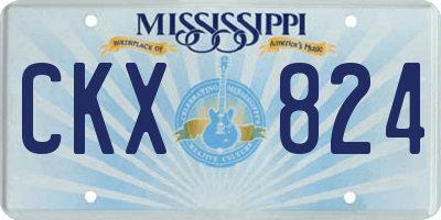 MS license plate CKX824