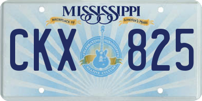 MS license plate CKX825