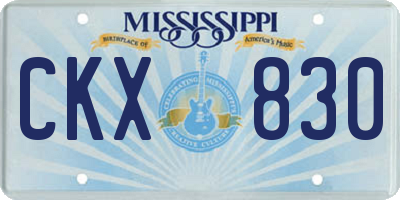 MS license plate CKX830