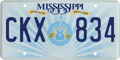 MS license plate CKX834