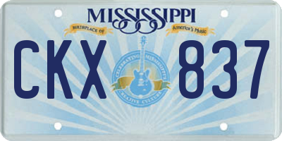 MS license plate CKX837