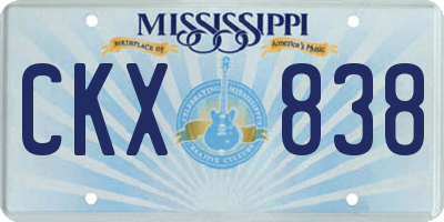 MS license plate CKX838
