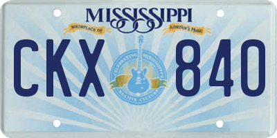 MS license plate CKX840