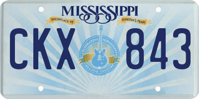 MS license plate CKX843