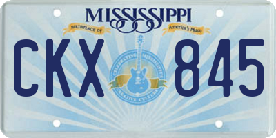 MS license plate CKX845