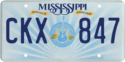 MS license plate CKX847
