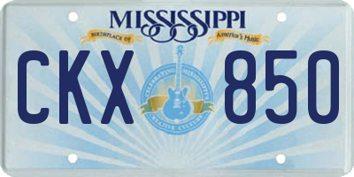 MS license plate CKX850