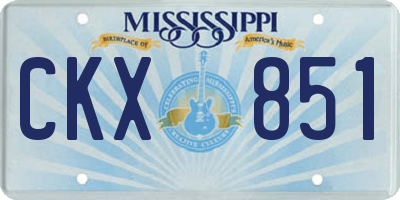 MS license plate CKX851