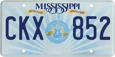 MS license plate CKX852