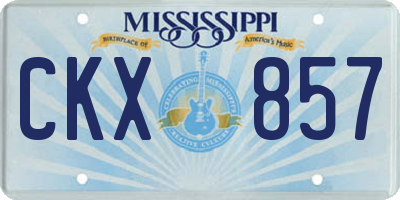 MS license plate CKX857