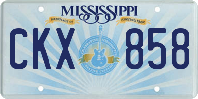 MS license plate CKX858