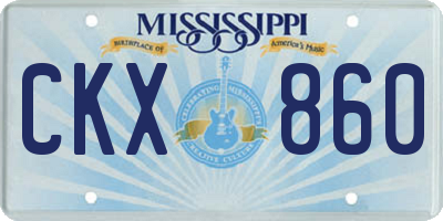 MS license plate CKX860