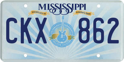 MS license plate CKX862