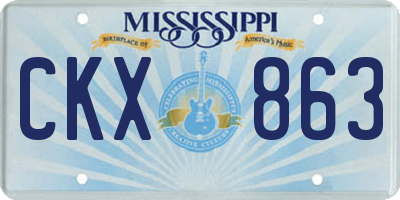 MS license plate CKX863