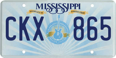 MS license plate CKX865