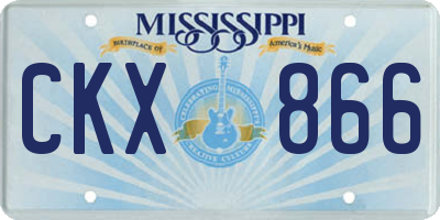 MS license plate CKX866