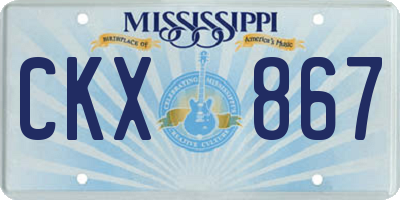 MS license plate CKX867