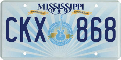 MS license plate CKX868