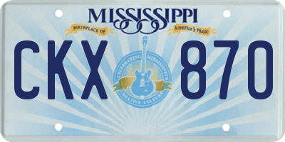 MS license plate CKX870