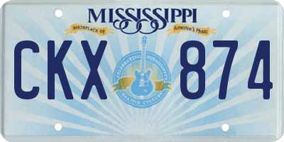 MS license plate CKX874