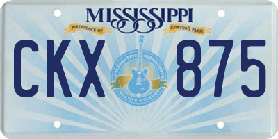 MS license plate CKX875