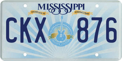 MS license plate CKX876