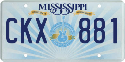 MS license plate CKX881