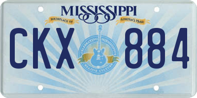 MS license plate CKX884
