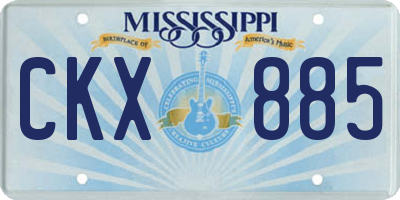 MS license plate CKX885