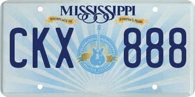 MS license plate CKX888