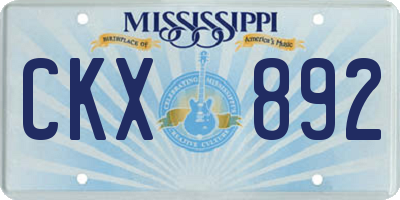 MS license plate CKX892