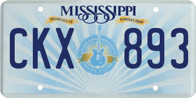 MS license plate CKX893