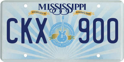 MS license plate CKX900