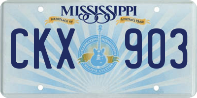 MS license plate CKX903