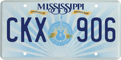 MS license plate CKX906
