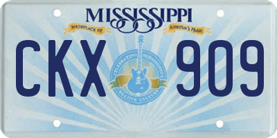 MS license plate CKX909