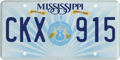 MS license plate CKX915