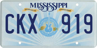 MS license plate CKX919