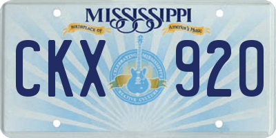 MS license plate CKX920