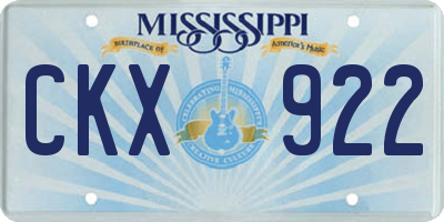 MS license plate CKX922