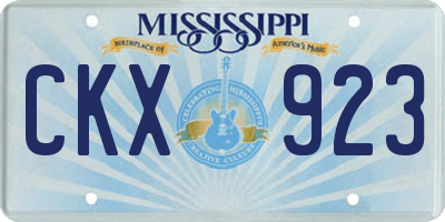 MS license plate CKX923