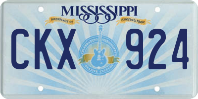 MS license plate CKX924