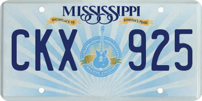 MS license plate CKX925