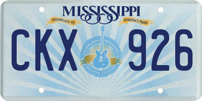 MS license plate CKX926