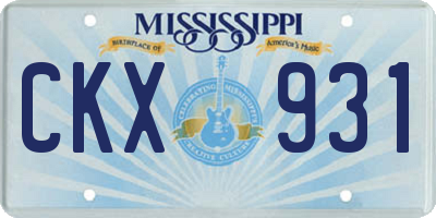 MS license plate CKX931
