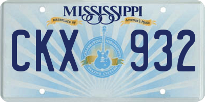 MS license plate CKX932